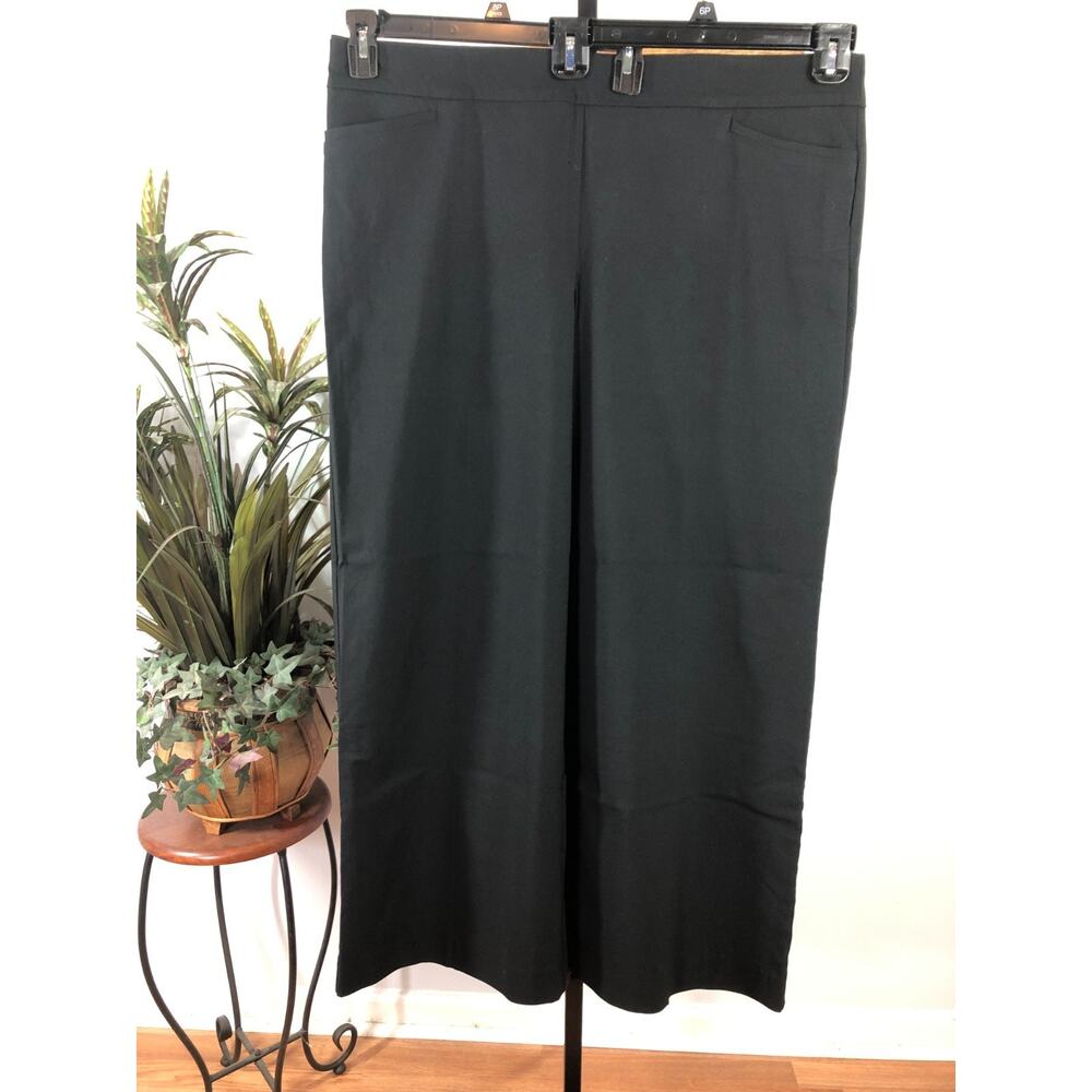 Chico's Pants Women 20R Black So Slimming Brigitte Wide Leg Minimalist Corporate
